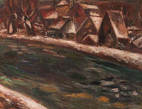 Leo Gestel A village along a river china oil painting image